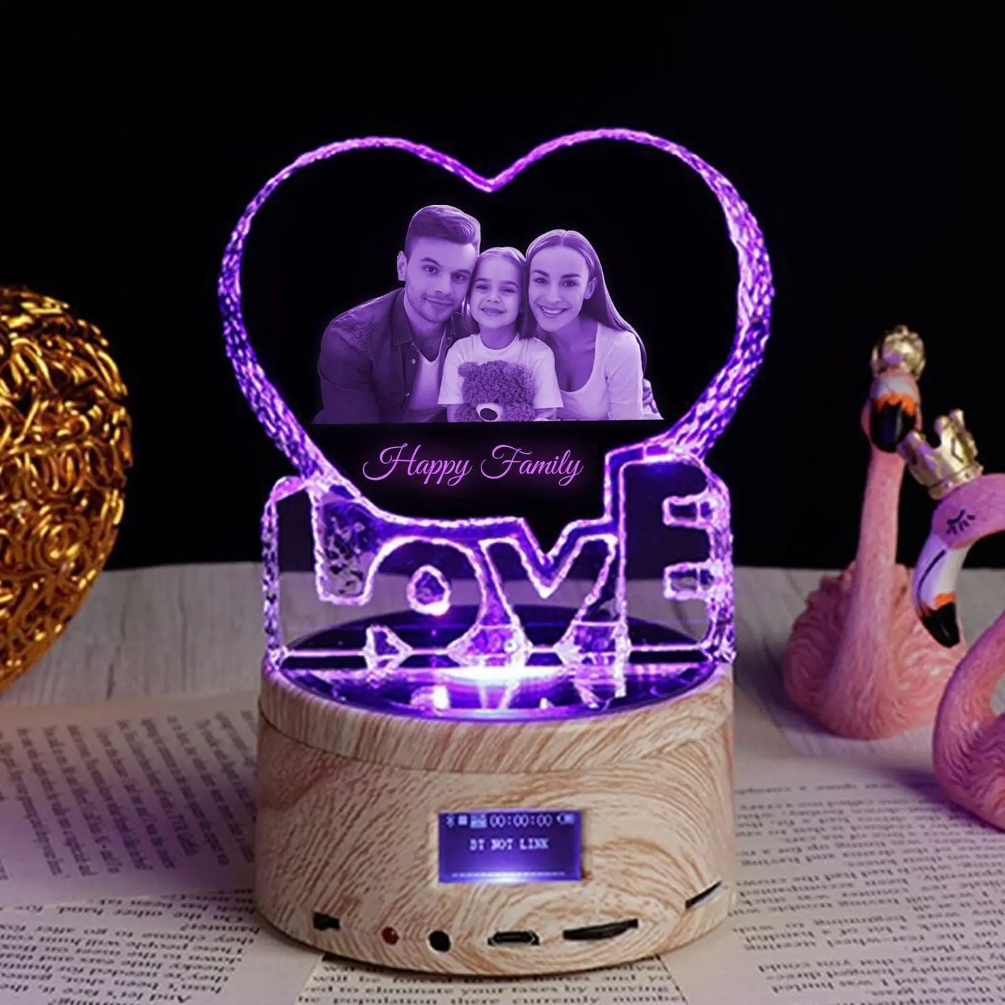 Customized Crystal Photo Bluetooth Night Light