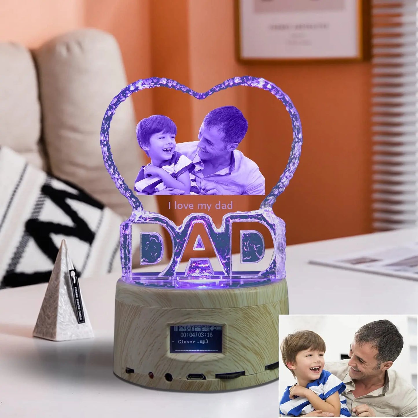 Customized Crystal Photo Bluetooth Night Light