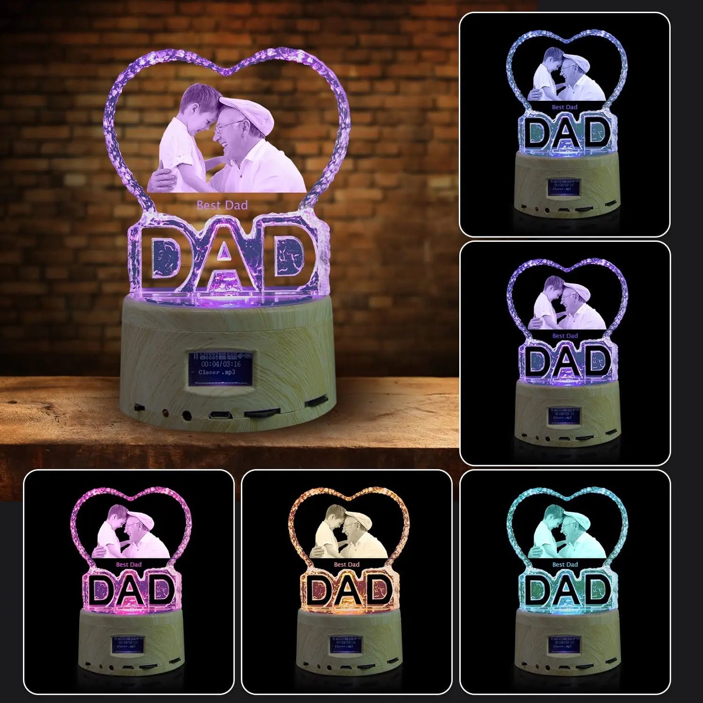 Customized Crystal Photo Bluetooth Night Light