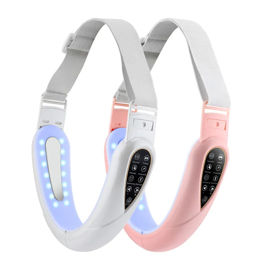 EMS Double Chin V Shape Lift Belt Facial Lifting Massager Face Slimming Vibration Face Lift Device with Remote Control Skin Care