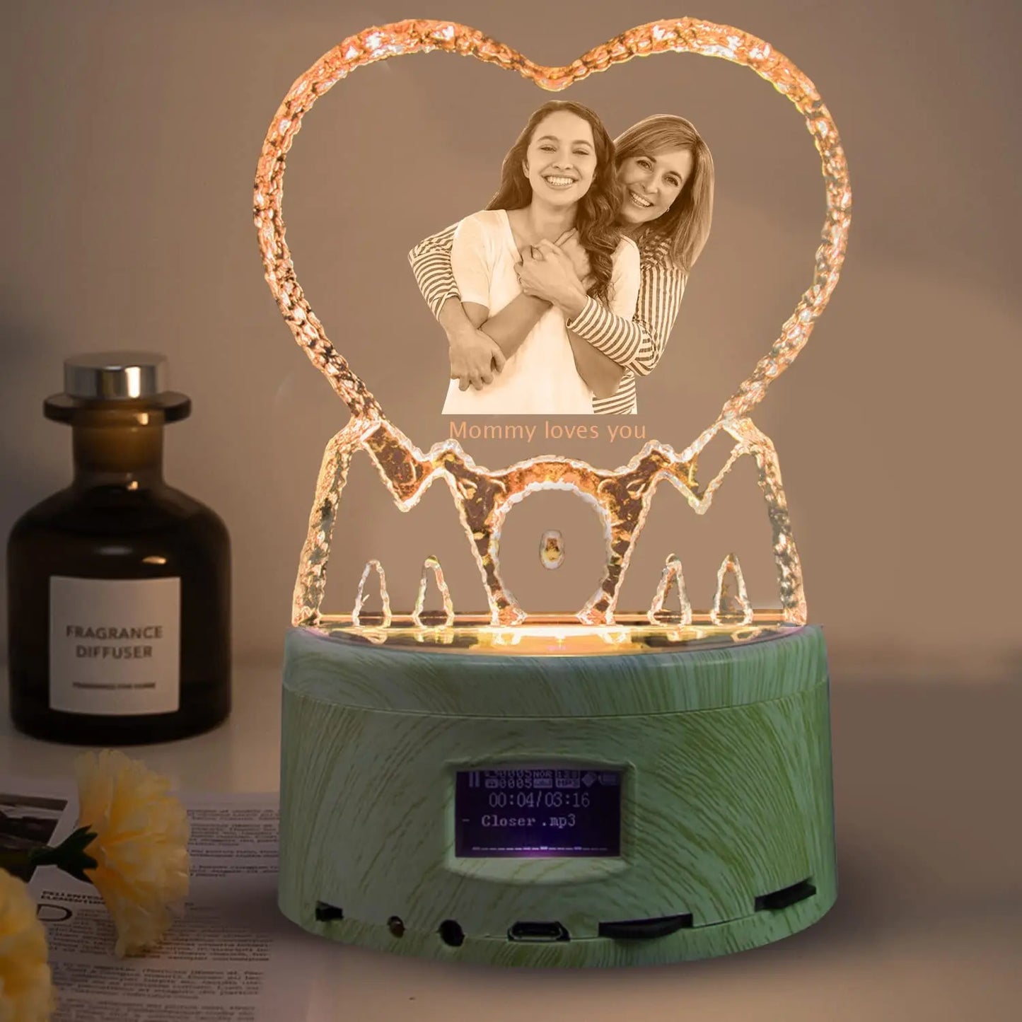 Customized Crystal Photo Bluetooth Night Light
