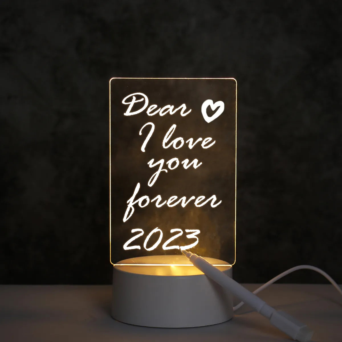 Note Board Creative USB Led Night Light Valentine&#39;s Day Gift Decor Nightlights Girlfriend Birthday Gift Wedding Decor Night Lamp