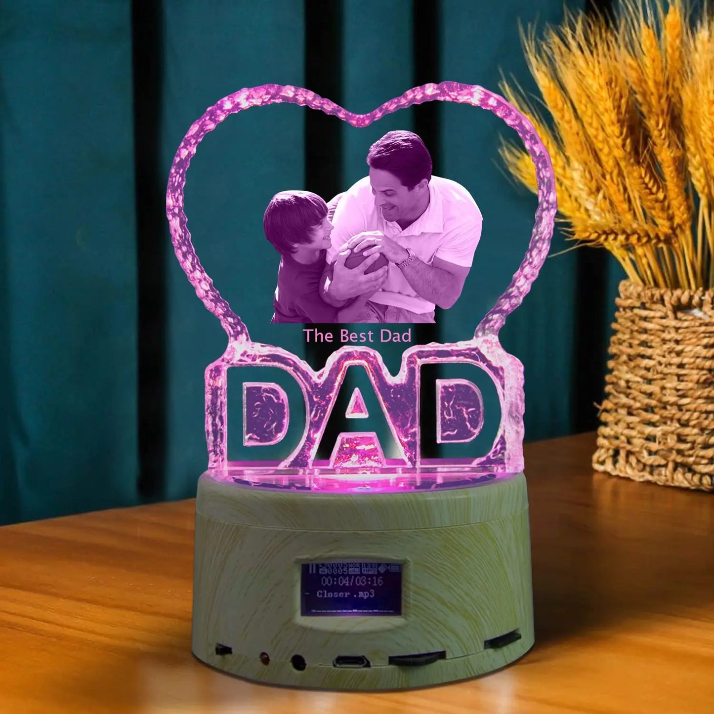 Customized Crystal Photo Bluetooth Night Light