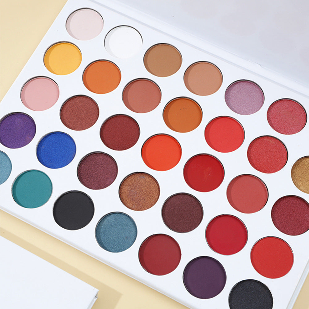 Cross-border Exclusively For European And American Makeup Whiteboard 35-color Eyeshadow Palette Neutral Without Logo Beads Matte Multi-color Hot Style Earth Color