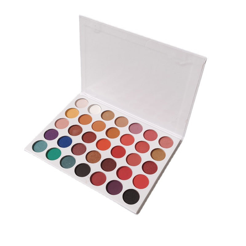 Cross-border Exclusively For European And American Makeup Whiteboard 35-color Eyeshadow Palette Neutral Without Logo Beads Matte Multi-color Hot Style Earth Color